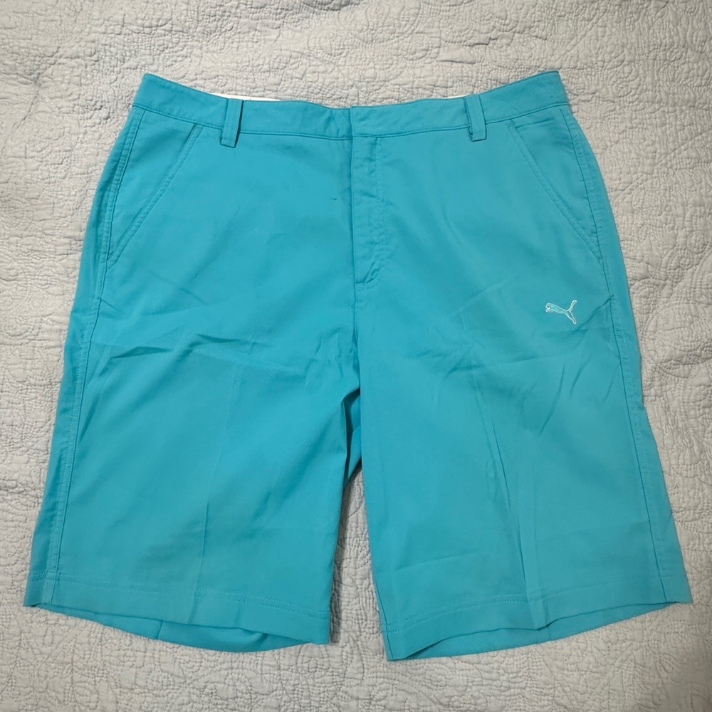 Puma Men's Aqua Flat Front Shorts